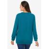 Woman Within Plus Size Printed Sweatshirt(Deep Teal Multi Floral Embroidery)