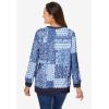 Woman Within Plus Size Printed Sweatshirt(French Blue Patched Paisley)