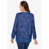 Woman Within Plus Size Printed Sweatshirt(Royal Navy Sketch Folk)