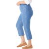 Woman Within Plus Size Pull-On Elastic-Waist Stretch Denim Capri Jeans(Black)
