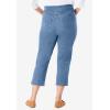 Woman Within Plus Size Pull-On Elastic-Waist Stretch Denim Capri Jeans(Light Stonewash)