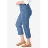 Woman Within Plus Size Pull-On Elastic-Waist Stretch Denim Capri Jeans(Light Stonewash)