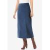Woman Within Plus Size Pull-On Elastic-Waist Stretch Denim Skirt(Medium Stonewash)