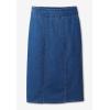 Woman Within Plus Size Pull-On Elastic-Waist Stretch Denim Skirt(Medium Stonewash)