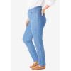 Woman Within Plus Size Pull-On Straight-Leg Gap-Free Stretch Denim Jeans(Deep Claret)