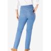 Woman Within Plus Size Pull-On Straight-Leg Gap-Free Stretch Denim Jeans(Deep Claret)