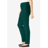 Woman Within Plus Size Pull-On Straight-Leg Gap-Free Stretch Denim Jeans(Emerald Green)