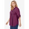 Woman Within Plus Size Rayon 7-Day Pintucked Tunic Blouse(Deep Claret)