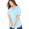 Woman Within Plus Size Rayon 7-Day Pintucked Tunic Blouse(White Watercolor Blossom)