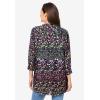 Woman Within Plus Size Rayon 7-Day Three-Quarter Sleeve Tab-Front Tunic(Navy Garden Print)
