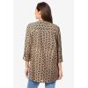 Woman Within Plus Size Rayon 7-Day Three-Quarter Sleeve Tab-Front Tunic(New Khaki Geo)