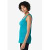 Woman Within Plus Size Rib Knit Tank(Pretty Turquoise)