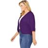 Woman Within Plus Size Rib Trim Cardigan Shrug(Navy)