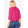 Woman Within Plus Size Rib Trim Cardigan Shrug(Raspberry Sorbet)