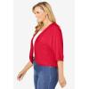 Woman Within Plus Size Rib Trim Cardigan Shrug(Vivid Red)