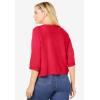 Woman Within Plus Size Rib Trim Cardigan Shrug(Vivid Red)