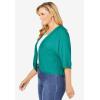 Woman Within Plus Size Rib Trim Cardigan Shrug(Waterfall)