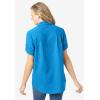 Woman Within Plus Size Short-Sleeve Button Down Seersucker Shirt(Vibrant Blue)