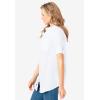 Woman Within Plus Size Short-Sleeve Button Down Seersucker Shirt(White)