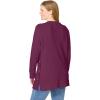 Woman Within Plus Size Side Button V-Neck Waffle Knit Sweater(Deep Claret)