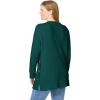 Woman Within Plus Size Side Button V-Neck Waffle Knit Sweater(Emerald Green)