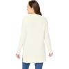Woman Within Plus Size Side Button V-Neck Waffle Knit Sweater(Ivory)