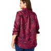 Woman Within Plus Size Soft Faux Suede Shirt(Deep Claret Sketched Folk)