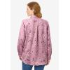 Woman Within Plus Size Soft Faux Suede Shirt(Dusty Pink Pretty Floral)