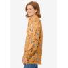 Woman Within Plus Size Soft Faux Suede Shirt(Honey Glaze Feathers)