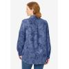 Woman Within Plus Size Soft Faux Suede Shirt(Light Indigo Sketched Folk)