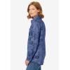 Woman Within Plus Size Soft Faux Suede Shirt(Light Indigo Sketched Folk)