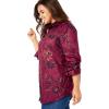 Woman Within Plus Size Soft Faux Suede Shirt(Pine Sketched Folk)