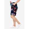 Woman Within Plus Size Sport Knit Short(Black Multi Floral)