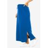Woman Within Plus Size Sport Knit Side-Slit Skirt(Bright Cobalt)