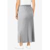 Woman Within Plus Size Sport Knit Side-Slit Skirt(Heather Grey)