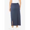 Woman Within Plus Size Sport Knit Side-Slit Skirt(Heather Navy)