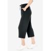 Woman Within Plus Size Sport-Knit Pull-On Capri Pants(Heather Charcoal)