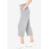 Woman Within Plus Size Sport-Knit Pull-On Capri Pants(Heather Grey)