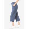 Woman Within Plus Size Sport-Knit Pull-On Capri Pants(Heather Navy)