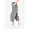Woman Within Plus Size Sport-Knit Pull-On Capri Pants(Medium Heather Grey)