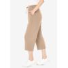 Woman Within Plus Size Sport-Knit Pull-On Capri Pants(New Khaki)