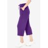 Woman Within Plus Size Sport-Knit Pull-On Capri Pants(Purple Orchid)