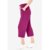 Woman Within Plus Size Sport-Knit Pull-On Capri Pants(Raspberry)