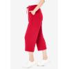 Woman Within Plus Size Sport-Knit Pull-On Capri Pants(Vivid Red)