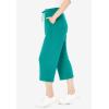 Woman Within Plus Size Sport-Knit Pull-On Capri Pants(Waterfall)