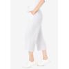 Woman Within Plus Size Sport-Knit Pull-On Capri Pants(White)