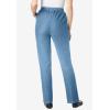 Woman Within Plus Size Straight Leg Elastic Waist Stretch Fineline Denim Jean (Petite & Tall Available)(Light Stonewash)