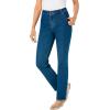 Woman Within Plus Size Straight-Leg Stretch Denim Five-Pocket Jeans(Banana)