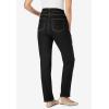 Woman Within Plus Size Straight-Leg Stretch Denim Five-Pocket Jeans(Black Denim)