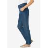 Woman Within Plus Size Straight-Leg Stretch Denim Five-Pocket Jeans(Medium Stonewash)